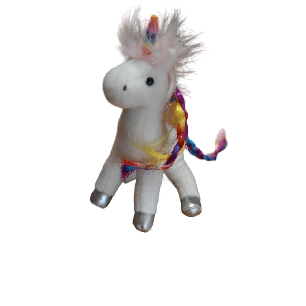 Douglas Senna Plush Unicorn, LN, White w/Rainbow accents!